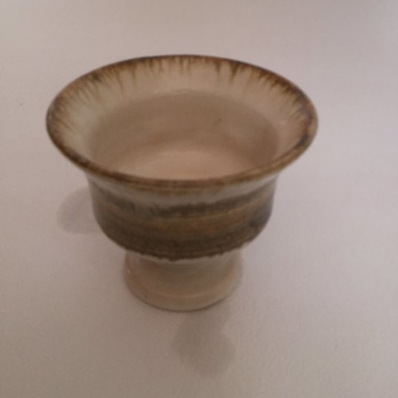 Handmade studio pottery glazed cup bowl footed small - Picture 2 of 7